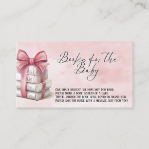 Cute Pink Coquette Bow "Books for the Baby" Enclosure Card