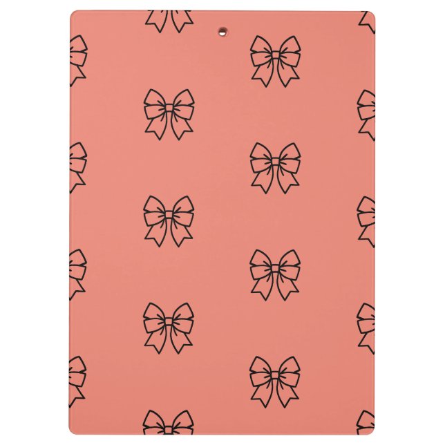 ​Cute Pink Coquette Bow Pattern Clipboard (Back)