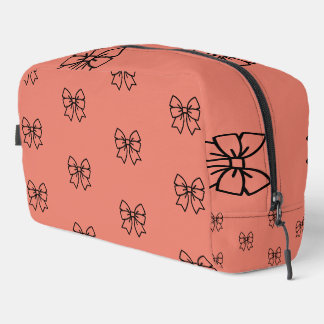 Cute Pink Coquette Bow Pattern Cosmetic Makeup Ba Dopp Kit