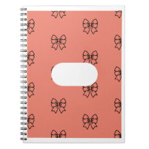 Cute Pink Coquette Bow Pattern Notebook - Persona