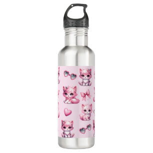 Cute Pink Coquette Bows Aesthetic 710 Ml Water Bottle