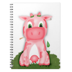 Cute pink cow note book 