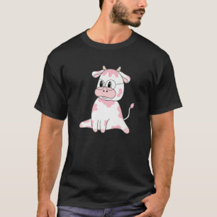 Cute Pink Cow Print Kawaii Animal Pattern Funny Ne T-Shirt