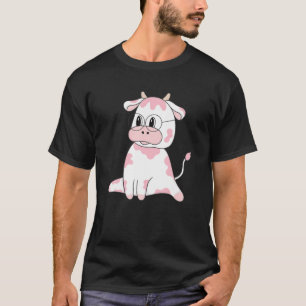 Cute Pink Cow Print Kawaii Animal Pattern Funny Ne T-Shirt