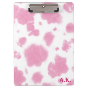 Cute Pink Cow Print Western Rodeo Custom Clipboard