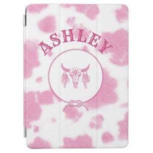 Cute Pink Cow Print Western Rodeo Custom Smart iPad Air Cover
