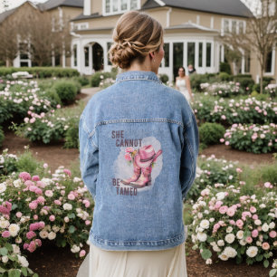 Cute Pink Cowgirl Western  Denim Jacket