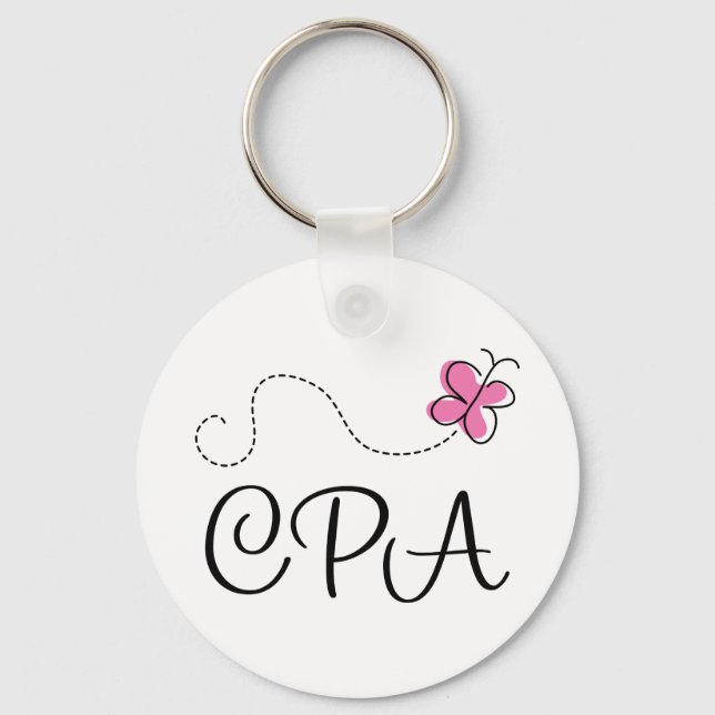 Cute Pink CPA Key Ring (Front)