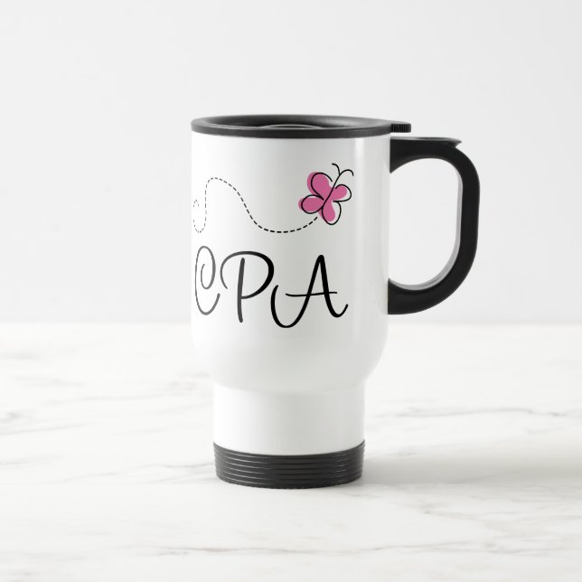 Cute Pink CPA Travel Mug (Right)