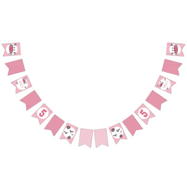 Cute Pink Crab Sea Animals Girl Birthday Bunting (All)