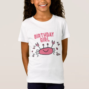 Cute Pink Crab Sea Animals Girl Guest of Honor T-Shirt