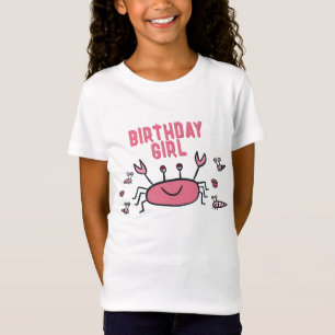 Cute Pink Crab Sea Animals Girl Guest of Honour T-Shirt