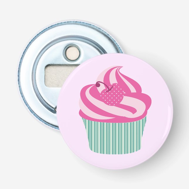 Cute Pink Cupcake  Bottle Opener (Front)
