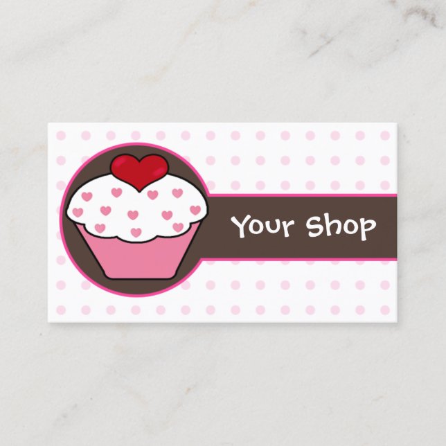 cute pink cupcake business Cards (Front)