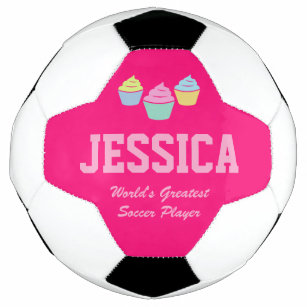 Cute pink cupcake custom soccer ball for girl