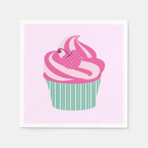 Cute Pink Cupcake Pastel Pink Napkin