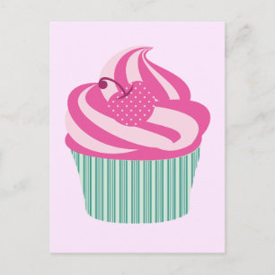 Cute Pink Cupcake Pastel Pink Postcard