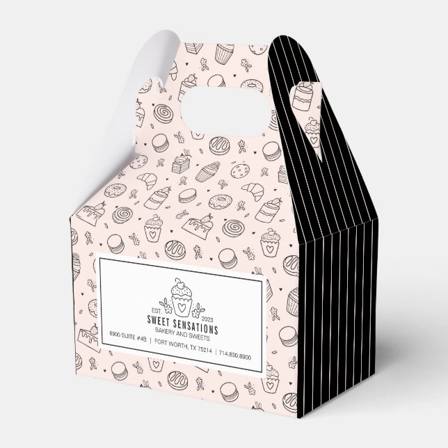 Cute Pink Cupcake Small Business Favour Box (Front Side)