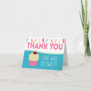 Cute Pink Cupcake Thank You Card