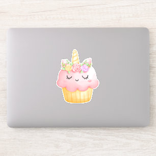 Cute Pink Cupcake Unicorn with Roses