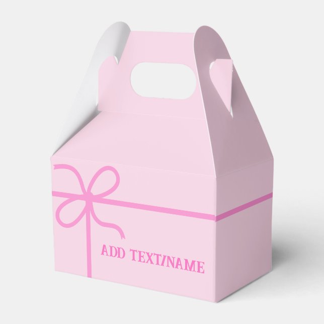 Cute Pink Custom   Favour Box (Back Side)