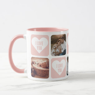 Cute Pink Custom Photo I Love You Mug