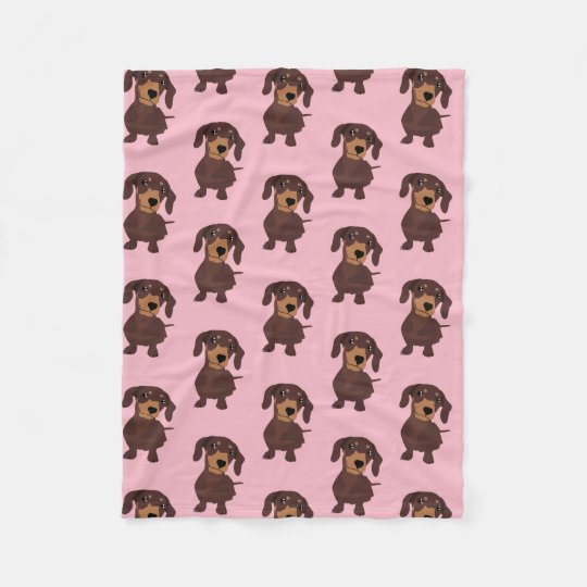 sausage dog fleece throw