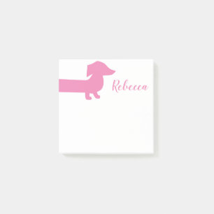 Cute Pink Dachshund Custom Template Post-it Notes