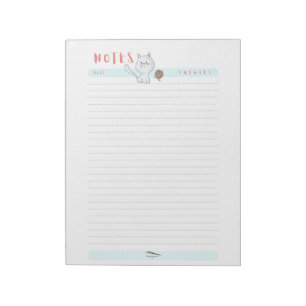 Cute Pink Daily Lined Notes Notespad