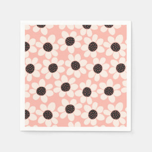 Cute Pink Daisy Flower Pattern Napkin