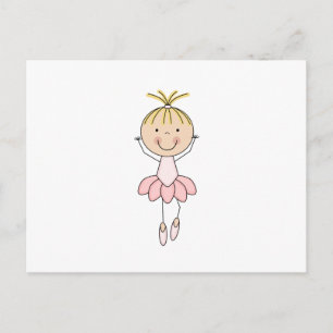 Cute , Pink, Dancing  Ballerina Postcard