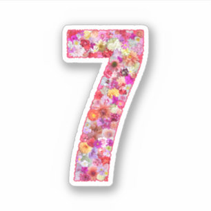 Cute Pink Decorative Botanical Floral Number 7