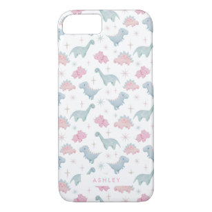 Cute Pink Dinosaur Pattern Girls Case-Mate iPhone Case