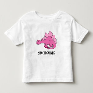 Cute pink dinosaur; Snackosaurus Toddler T-Shirt