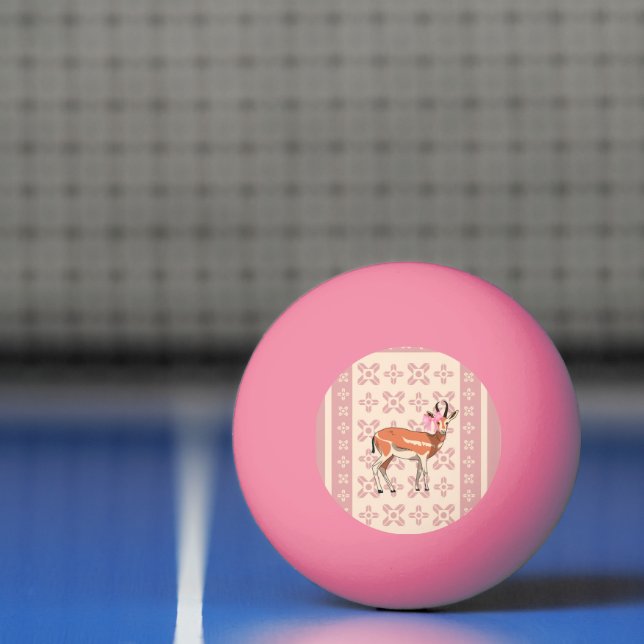 Cute  Pink Doe-patterned Christmas  Ping Pong Ball (Net)