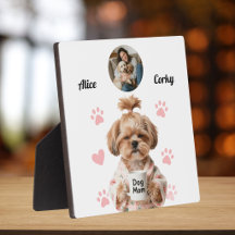 Cute Pink Dog Mum Photo Name