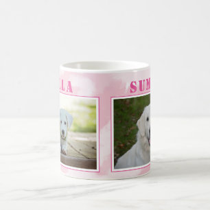 Cute Pink Dog Pet 2 Photo Collage Coffee Mug