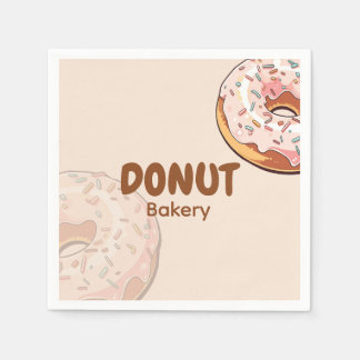 Cute Pink Donut Bakery  Napkin
