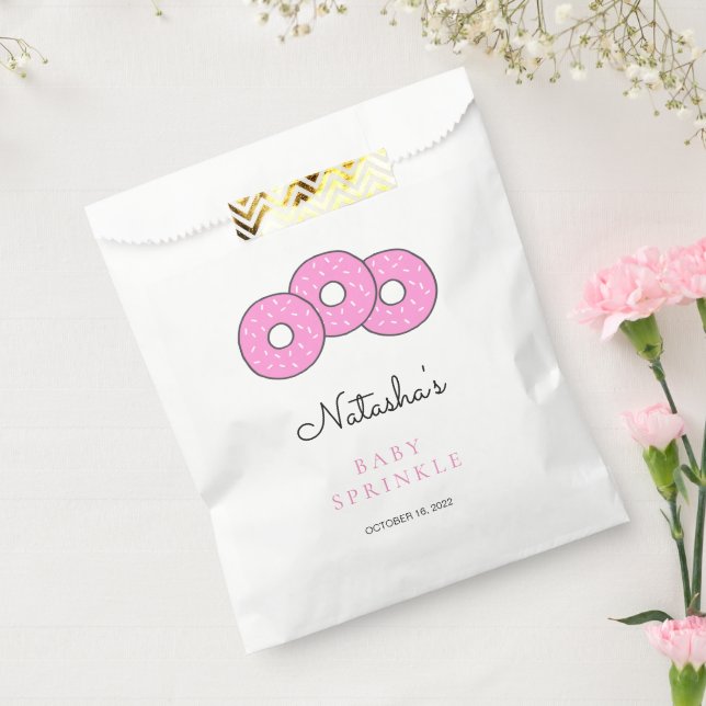 Cute Pink Doughnut Baby Shower Sprinkle Favour Bags (Sealed)