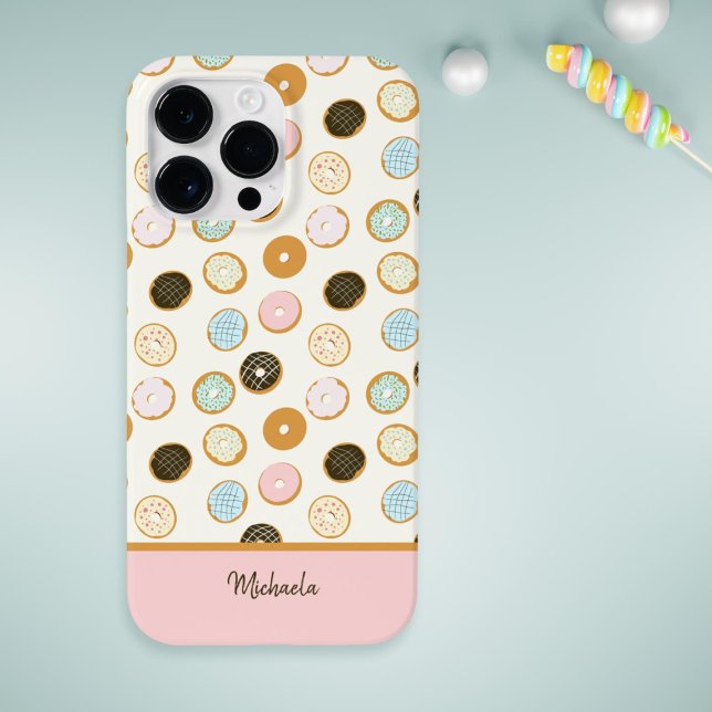 Cute Pink Doughnut Pattern Case-Mate iPhone Case (Creator Uploaded)