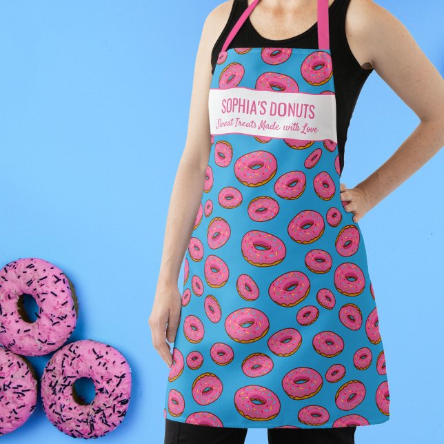 Cute Pink Doughnut Pattern, Sprinkles and Custom N Apron (Creator Uploaded)