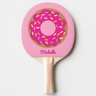 Cute pink doughnut table tennis ping pong paddle