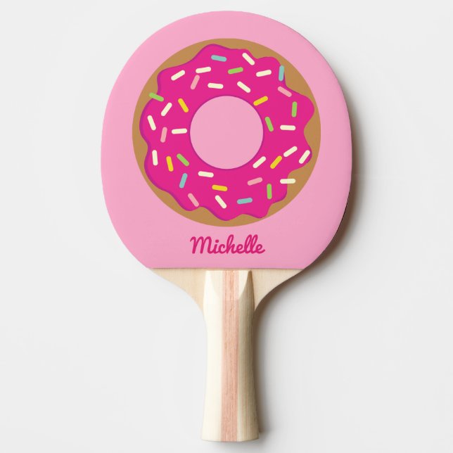 Cute pink doughnut table tennis ping pong paddle (Front)