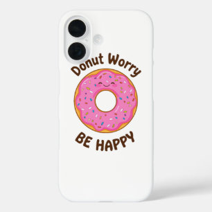 Cute Pink Doughnut with Sprinkles iPhone 16 Case