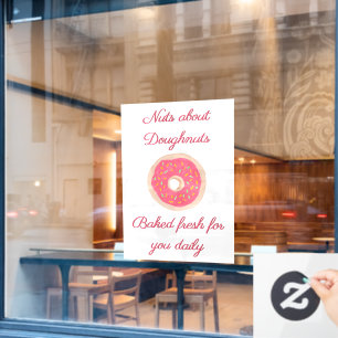 Cute Pink Doughnut with Sprinkles Doughnut Shop Window Cling