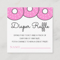 Cute Pink Doughnuts Baby Shower Diaper Raffle