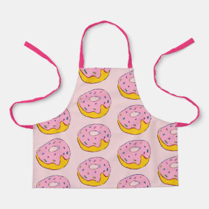 Cute pink doughnuts yummy kids apron