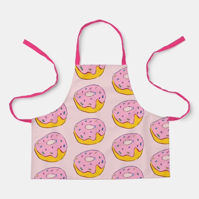 Cute pink doughnuts yummy kids apron (Front)