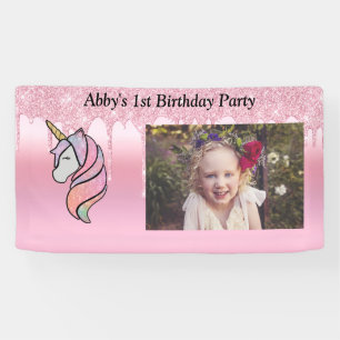 Cute Pink Dripping Glitter  Banner