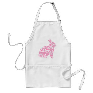 Cute pink Easter bunny hearts cartoon Standard Apron